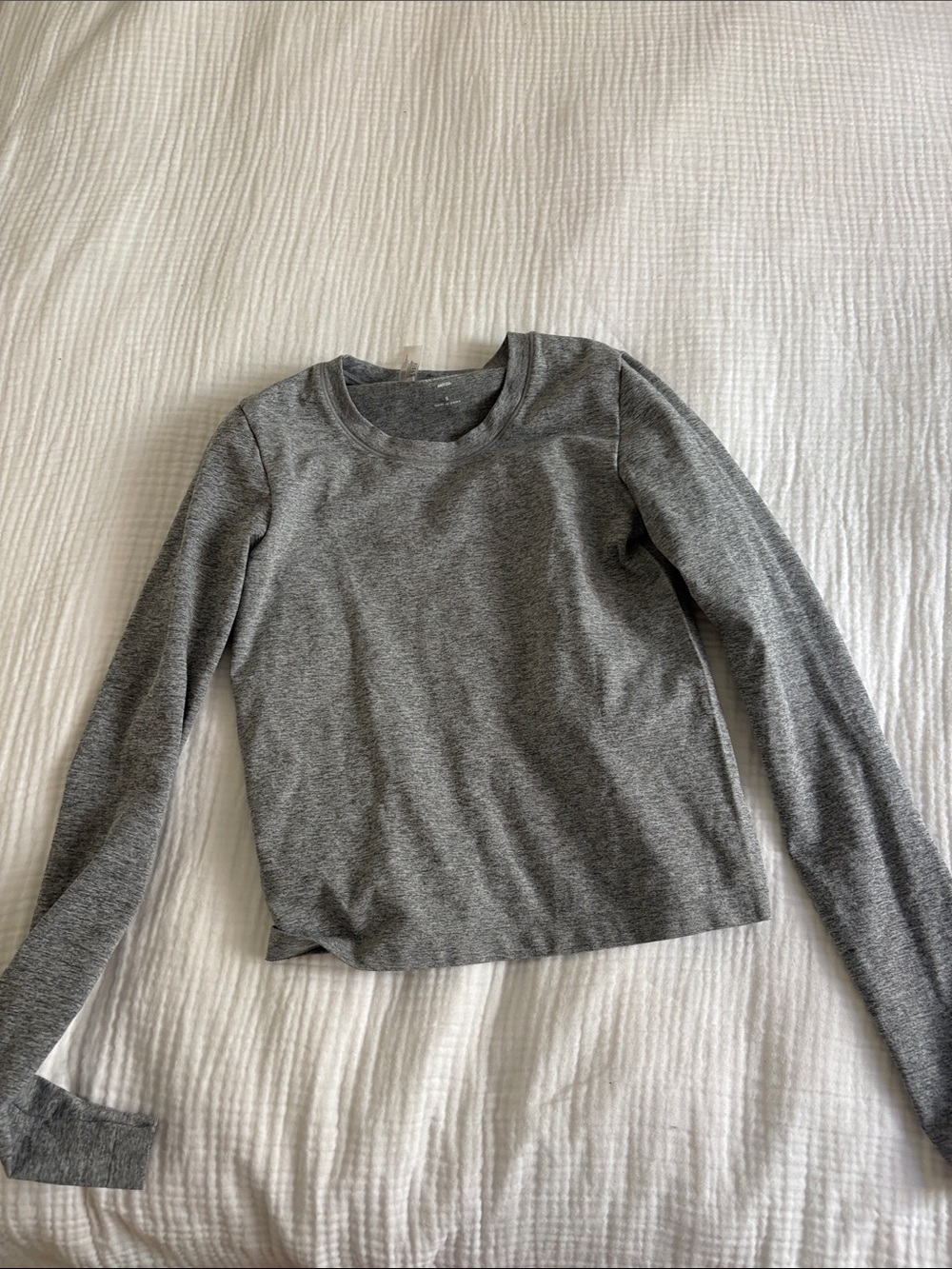 Aritzia Seamless Long Sleeve Workout Top in Heather Grey Size S